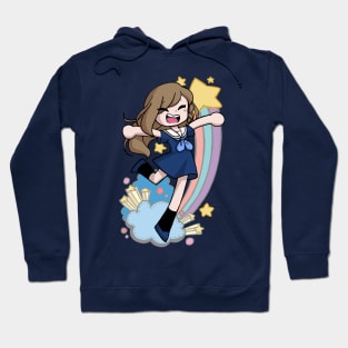Anime Sailor Girl Leaping to the Stars Hoodie